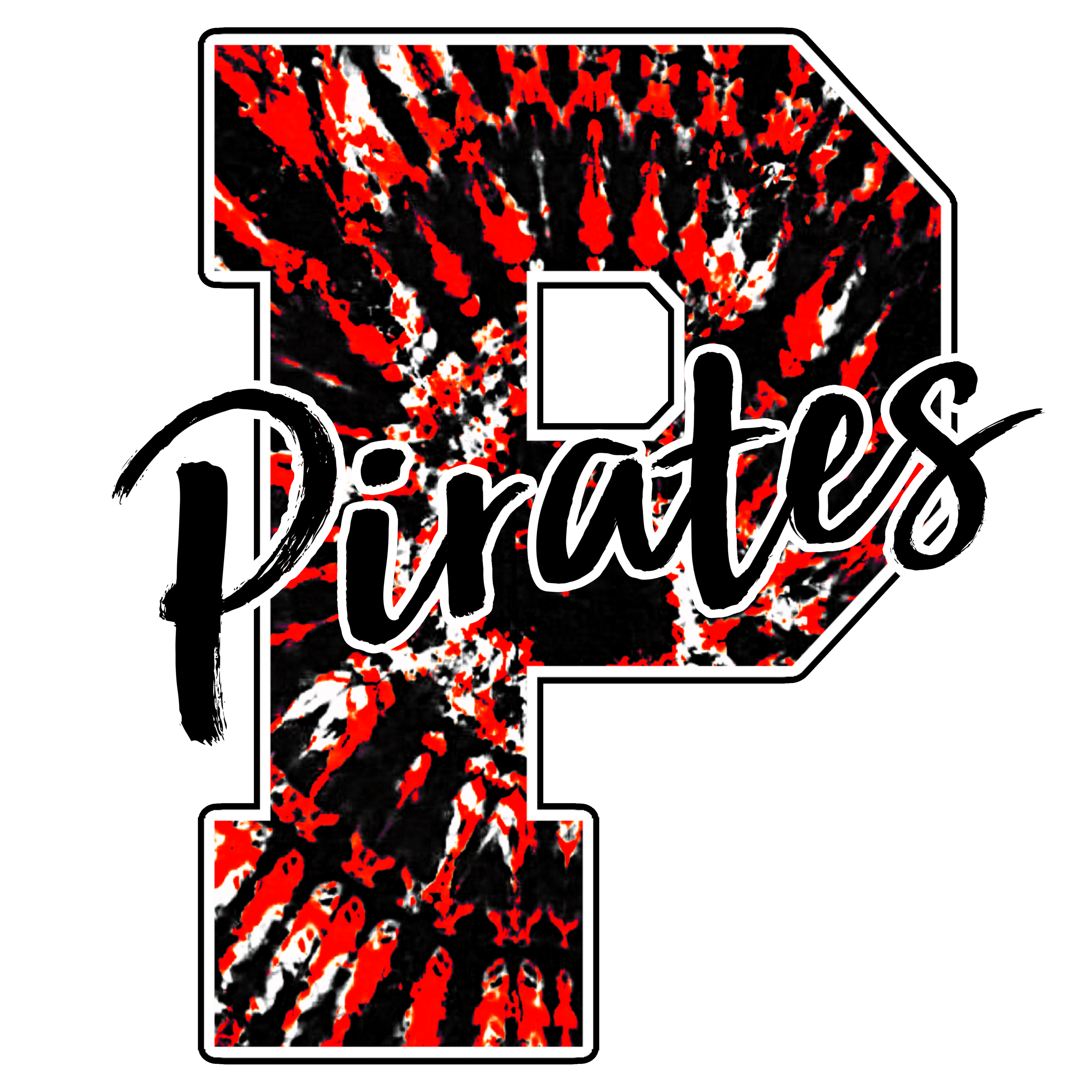 Pirates red/black tie dye P